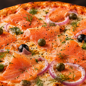 Lachs Pizza