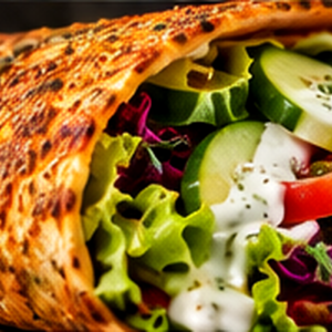 Lahmacun mit Salat